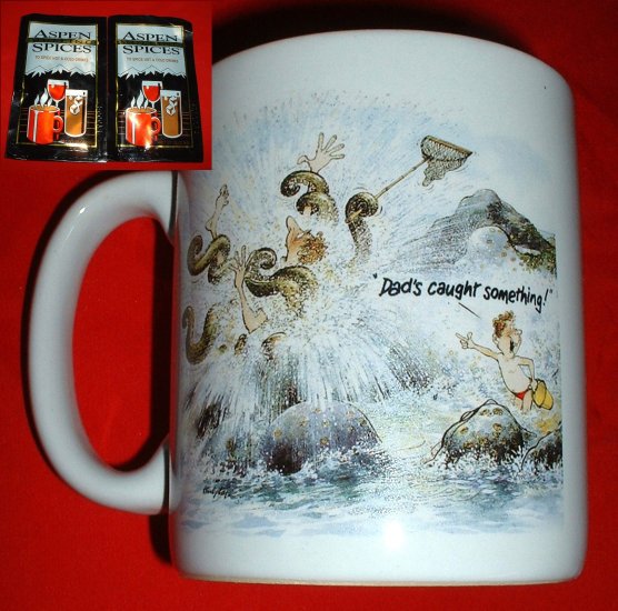 FISHERMAN'S MUG: "DAD'S CAUGHT SOMETHING!" *NEW IN BOX