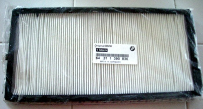 BMW CABIN AIR MICROFILTER #64311390836 *NEW*