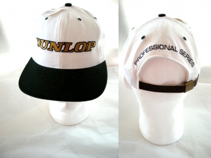 DUNLOP PRO SERIES EMBROIDERED BALL CAP,WHITE/GREEN *NEW