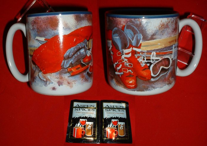 SKIER'S STONEWARE MUG **NEW IN BOX**