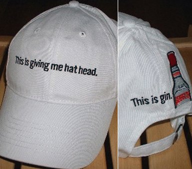 BEEFEATER GIN "HAT HEAD" BASEBALL CAP *NEW*