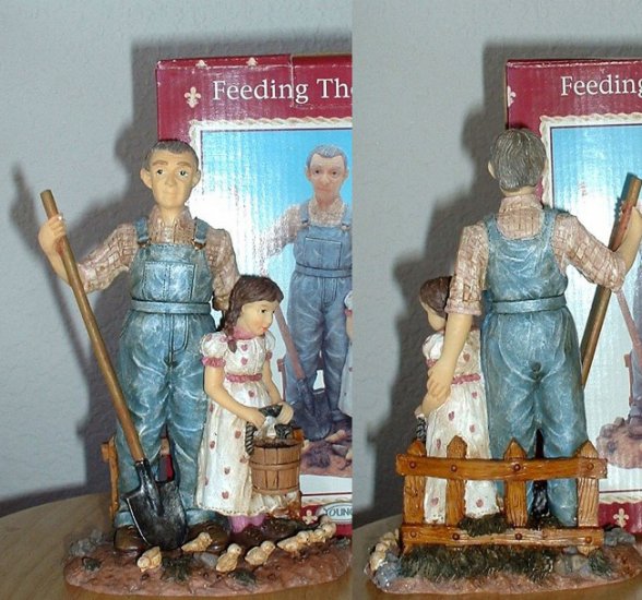 FEEDING THE CHICKS FIGURINE by YOUNGS *NEW IN BOX*