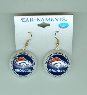 DENVER BRONCOS SUPER BOWL XXXIII DANGLE EARRINGS *NEW*