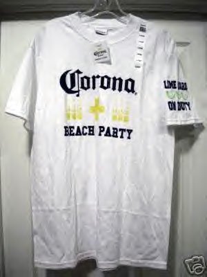 CORONA BEACH PARTY T-SHIRT, MEDIUM **NEW**