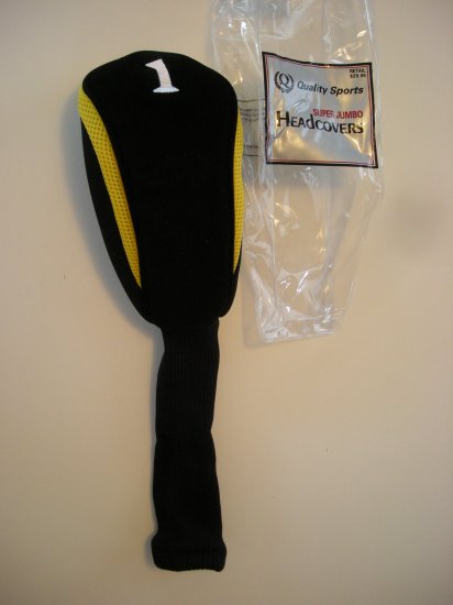 SUPER JUMBO HEADCOVER, BLACK & YELLOW GOLD *NEW*