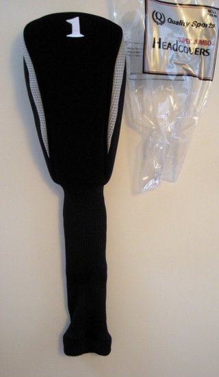 SUPER JUMBO HEADCOVER, BLACK & SILVER *NEW*