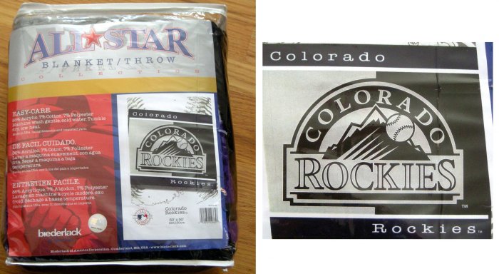 COLORADO ROCKIES MLB BLANKET/THROW 60X50 **NEW**