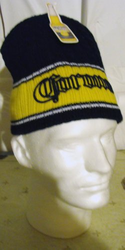 CORONA EMBROIDERED KNIT CAP, NAVY & GOLD **NEW**