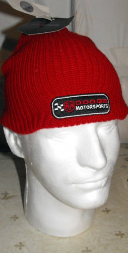 DODGE MOTORSPORTS NASCAR KNIT CAP, RED **NEW**
