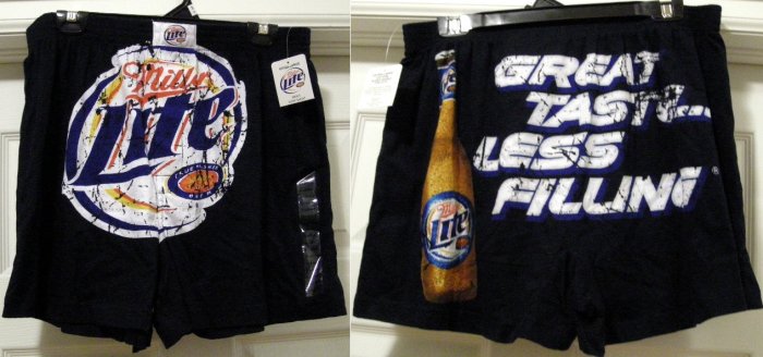 MILLER LITE BOXER SHORTS, XLARGE **NEW**