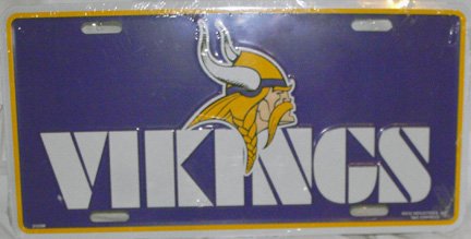 MINNESOTA VIKINGS NFL LICENSE PLATE, 6X12 **NEW**