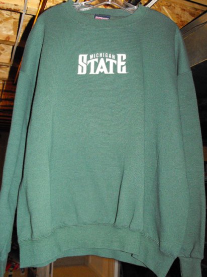 MICHIGAN STATE EMBROIDERED SWEATSHIRT, XL **NEW**