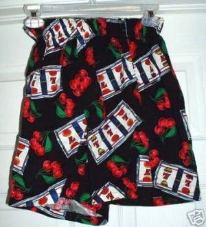 "WILD CHERRIES & SEVENS" BOXER SHORTS, SMALL **NEW**