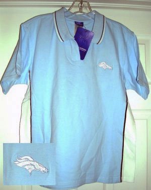 DENVER BRONCOS REEBOK WOMEN'S EMBROIDERED POLO SHIRT,LARGE *NEW