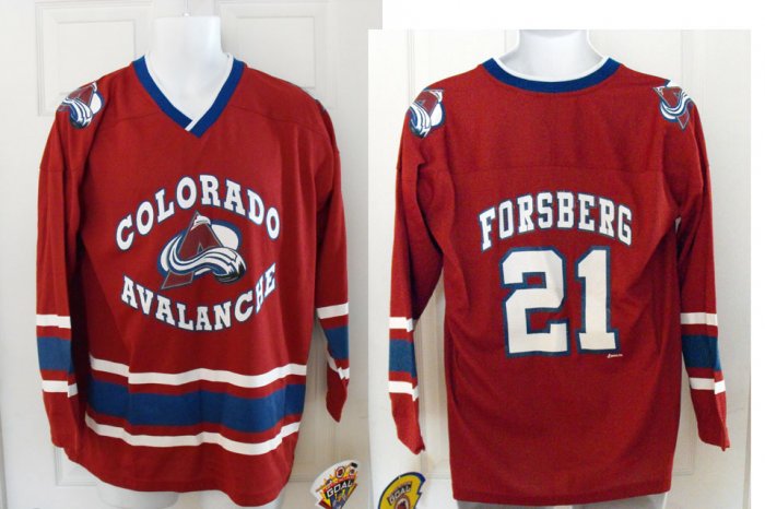 PETER FORSBERG COLORADO AVS YOUTH JERSEY, LG 16-18 *NEW*