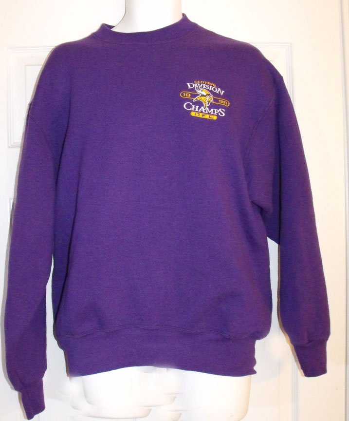 MINNESOTA VIKINGS 1998 NFC CHAMPS SWEATSHIRT, LARGE **NEW**