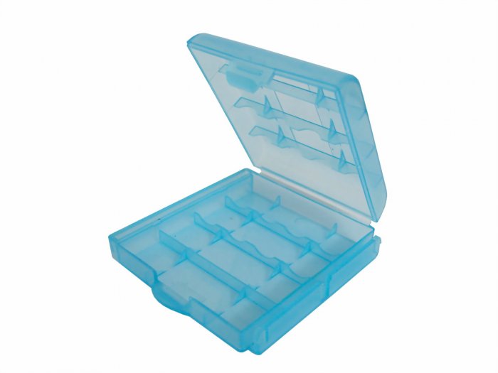 4x Blue Plastic Battery Storage Box Case - 2A 3A