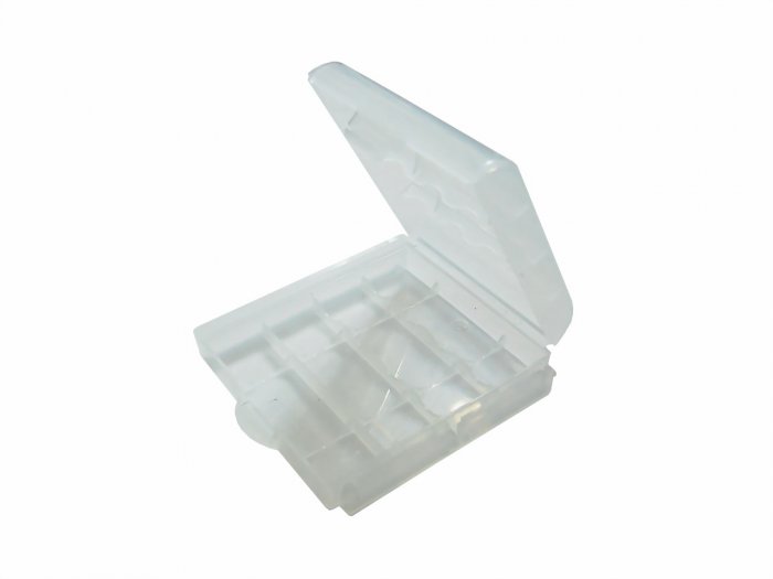 4x White Plastic Battery Storage Box Case - 2A 3A