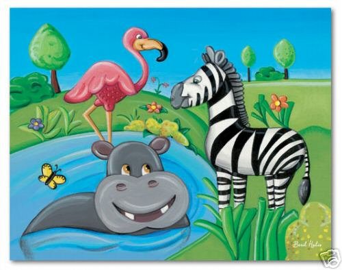 11"x14" ART PRINT NURSERY KID'S ROOMS / SAFARI ANIMALS