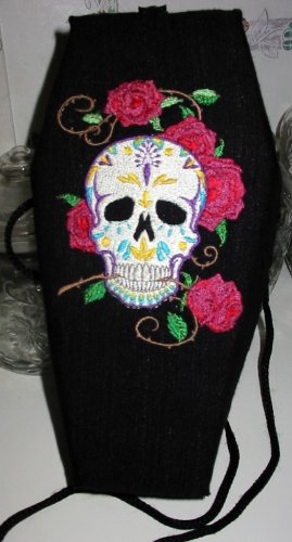Embroidered Coffin Purse