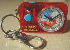 Elmo Sesame Street Keychain Clock with Light and Alarm