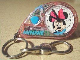 Disney Minnie Mouse Keychain Clock with Light and Alarm
