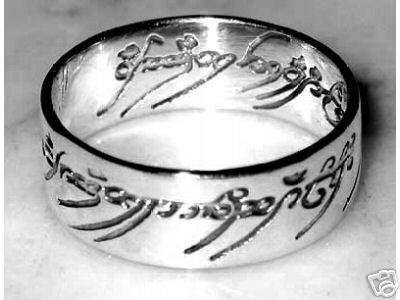 Lord of the Rings Silver Ring Size 6