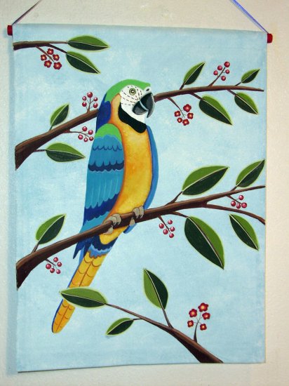 Cheerful Parrot Wall Hanging