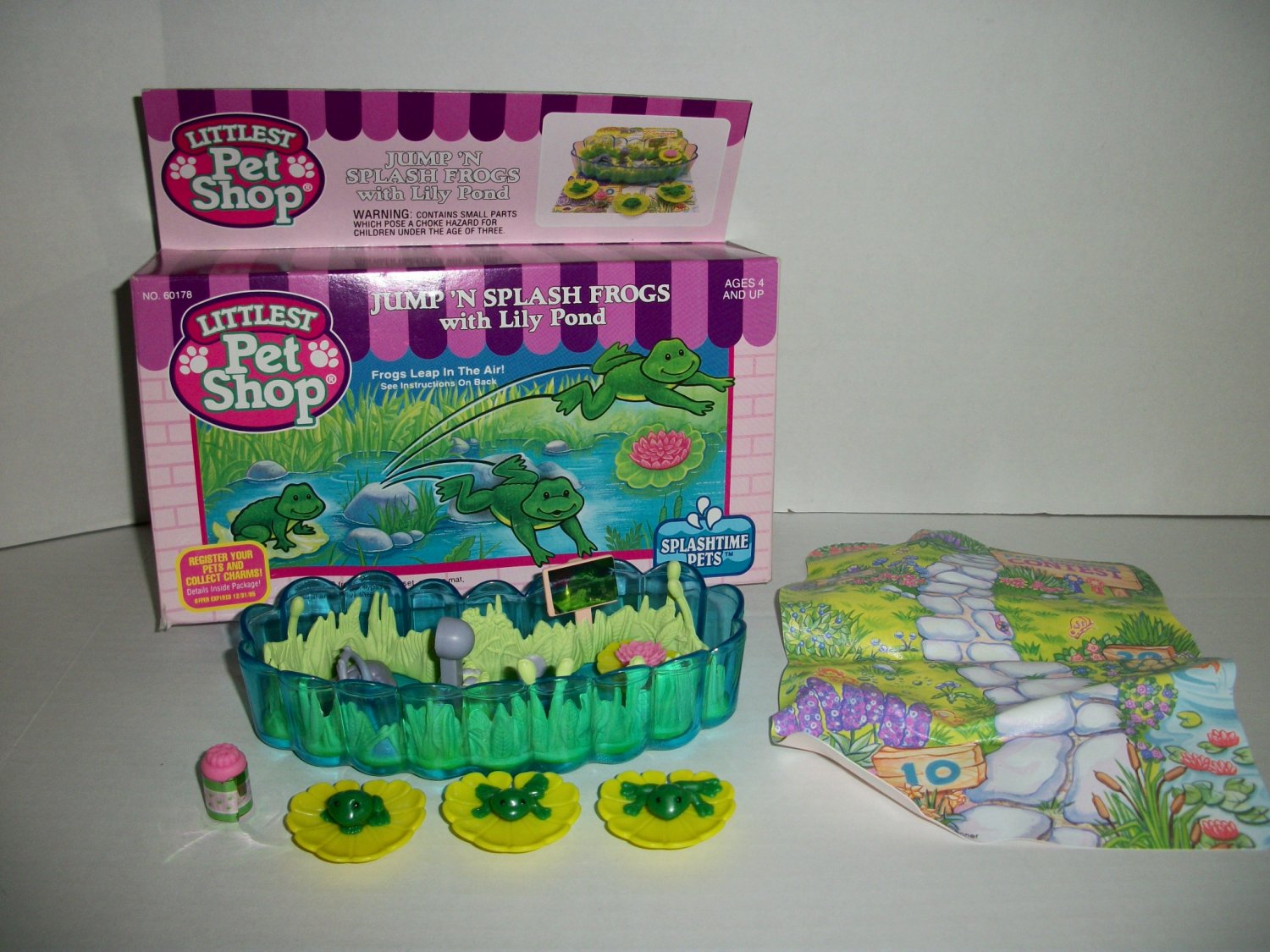 VINTAGE LITTLEST PET SHOP 1994 JUMP N' SPLASH FROGS Set