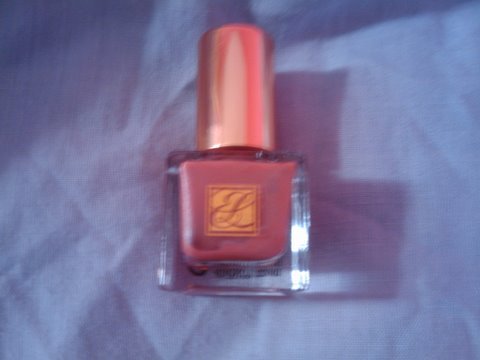 Estee Lauder Nail Polish in rose blush.