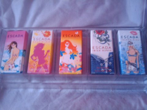A set of 5 Escada perfumes