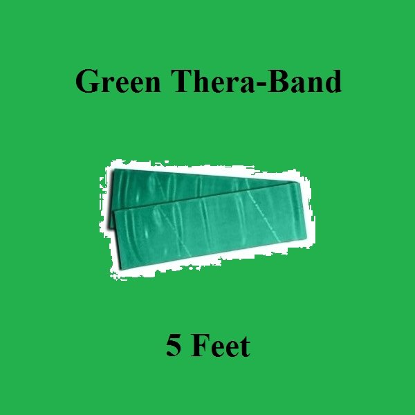 1 Green Thera-Band, Theraband Resistance Exercise Band Individual Pack