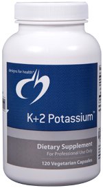 K+2 Potassium 300mg - 120 Vegetarian Capsules - Designs for Health