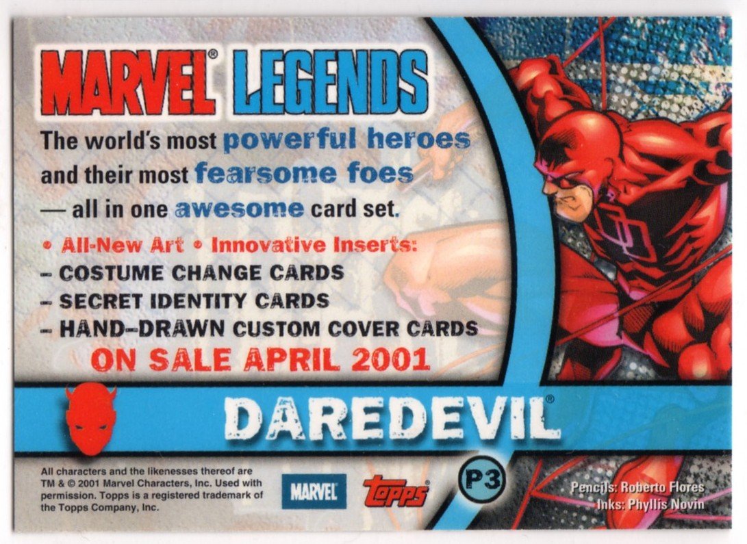 Marvel Legends Promo Card P3 Trading Card Topps Featuring Daredevil