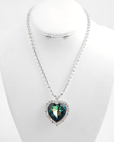 Blue TITANIC Sapphire SWAROVSKI CRYSTAL Heart of the Ocean NECKLACE