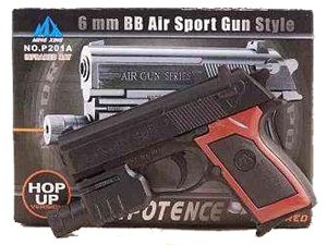 Black Hand Gun w/ Laser - Spring Powered