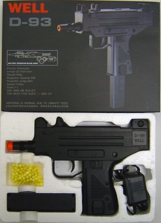 D93 Airsoft D93 Full Size Uzi Style Auto Electric Pistol