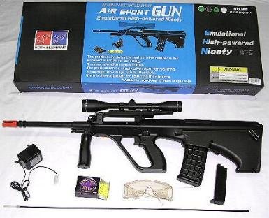 BE-M8 Airsoft Full Size Steyr Aug Style with Scope Case Lot