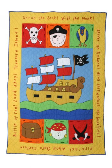 Pirate Comforter & Quilted Sham Bedding Set - Twin