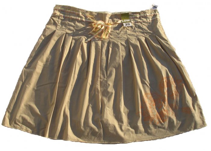 OLD NAVY Tan Ribbon Skirt Orange Rose 18 NWT $29RV