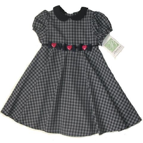 BONNIE JEAN Blue Plaid Dress Hearts Sz 6 NWT $40