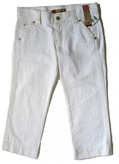 OLD NAVY White Denim Distressed Capri Pants 6 NEW (394112)