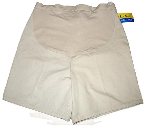 REBEL Tan Denim Maternity Shorts Sz 10 NEW