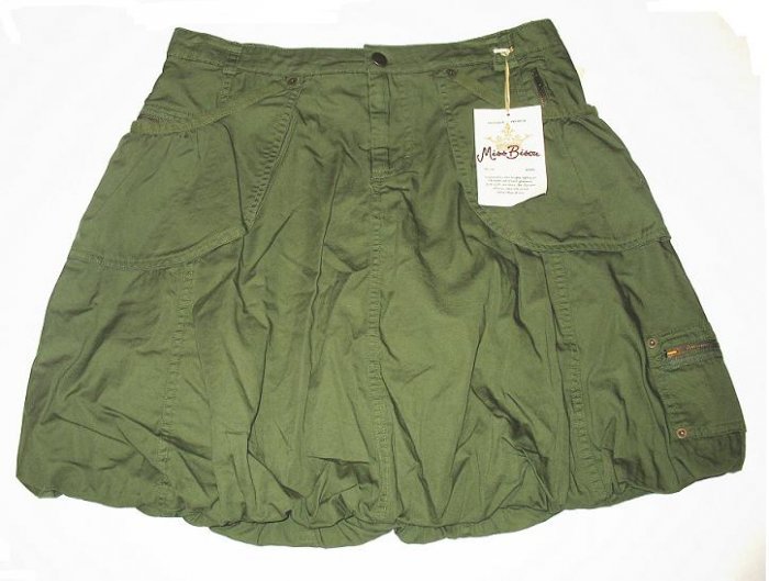MISS BISOU Green Khaki Utility Bubble Skirt Sz 9 NEW $48