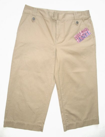 TINT Tan Khaki Capri Pants Sz 8 NEW $40