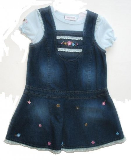 YOUNGLAND Denim Jumper Shirt Dress 4T NEW
