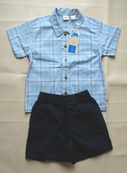 COVINGTON Boys Button Shirt CIRCO Shorts 24 Mo EUC