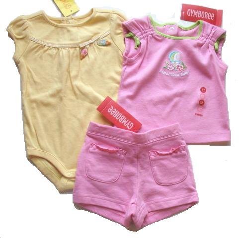 GYMBOREE Sweet Shop Girls 3pc Shorts Tank Top Outfit Set 3 6 Mo NEW $43