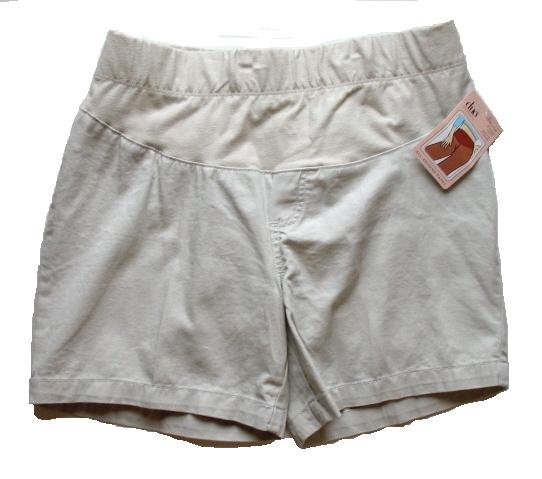 DUO Light Tan Khaki Maternity Shorts M NEW