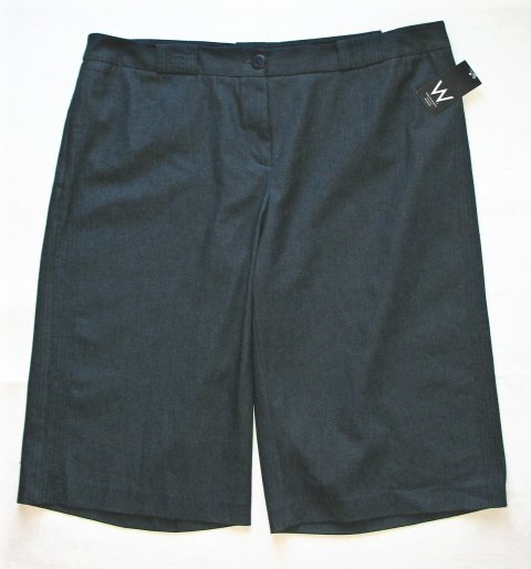 WORK WEEKEND Womens Plus Navy Straight Leg Shorts 22 W NEW $50